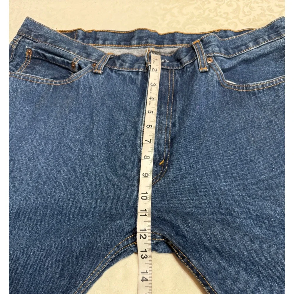 Levi's 505 Regular Fit Jeans Mens 34x29 Blue Straight Leg‎ Denim Pants Grunged